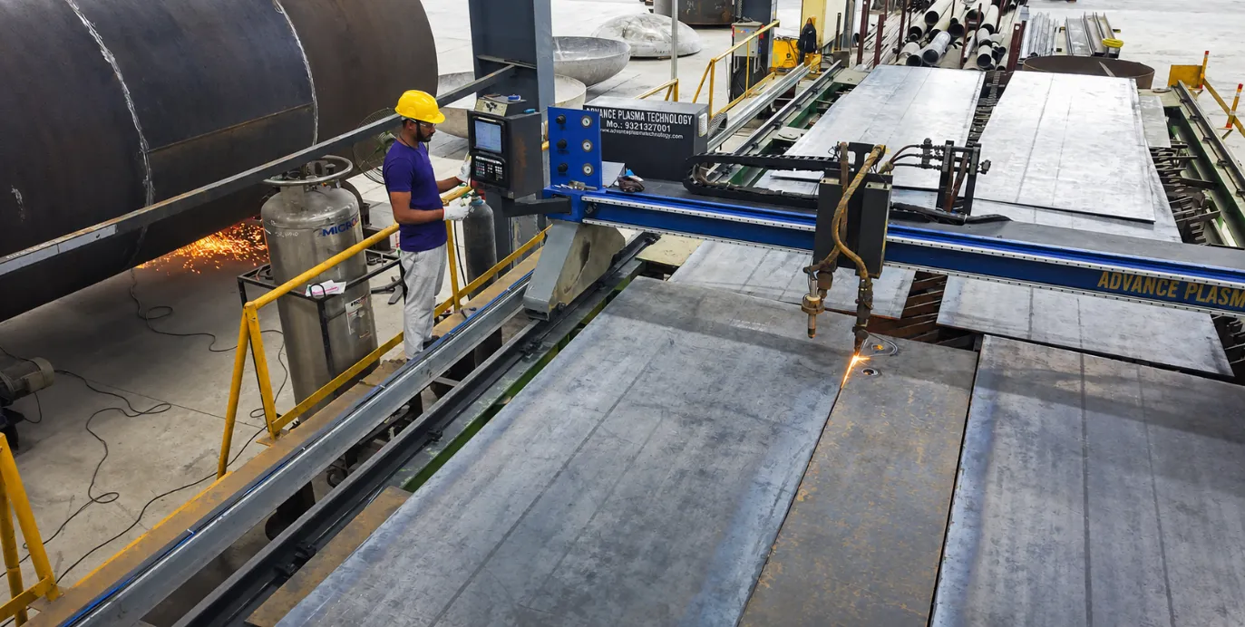 CNC plasma plate cutting